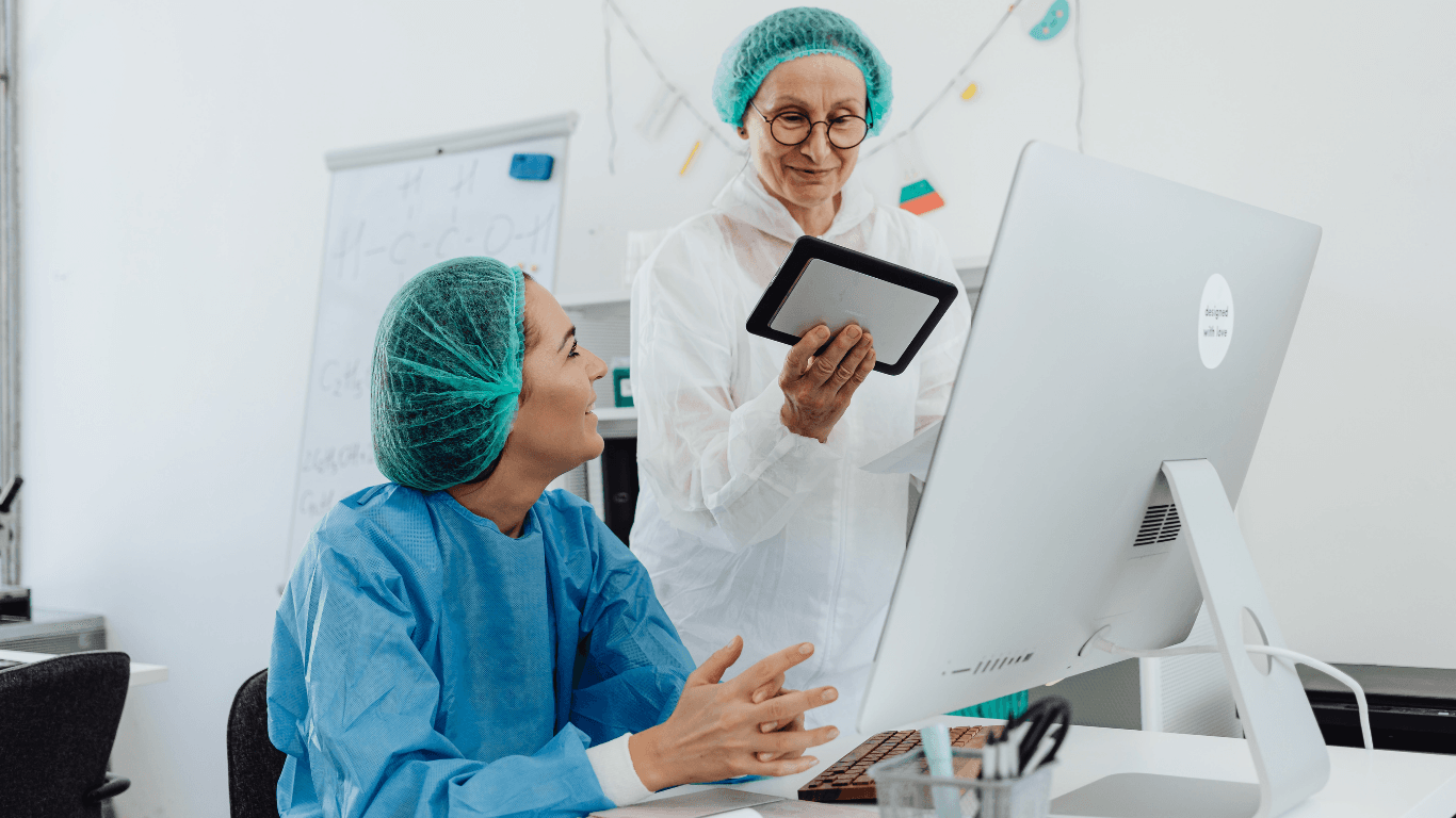 Two women working together in a research laboratory